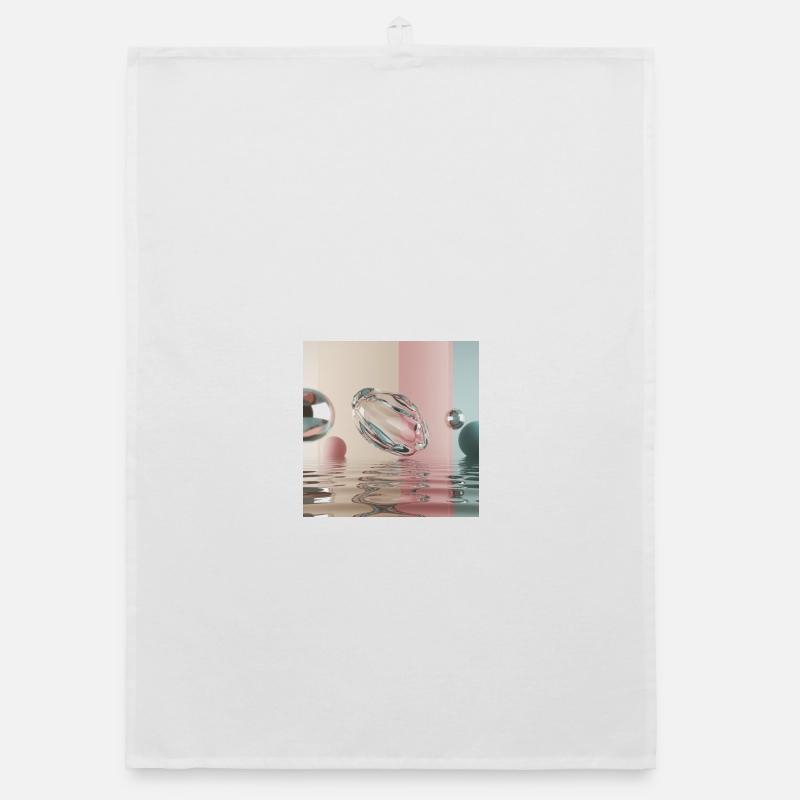 Pastel reflections in an abstract sphere Organic dish towel