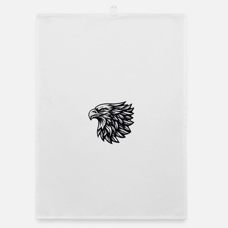 Eagle Head Black White Organic dish towel
