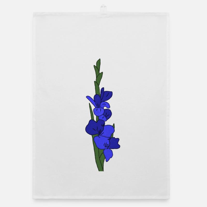 Gladiole blau Organic Geschirrtuch