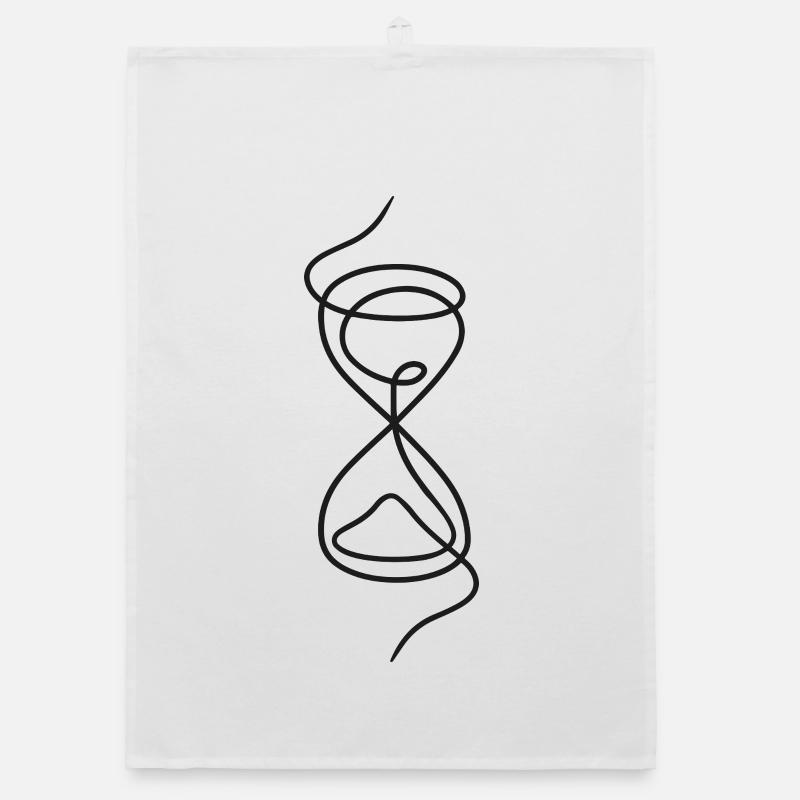 Hourglass Sketch – Time and Transience Organic dish towel