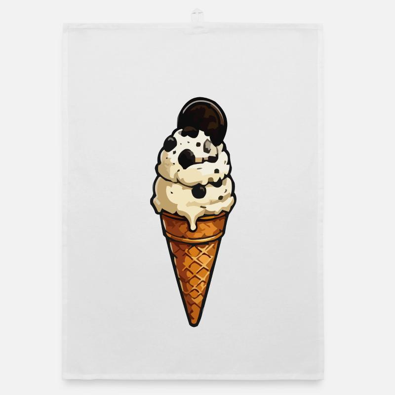 Eis Eiscreme im Waffelhorn Organic dish towel