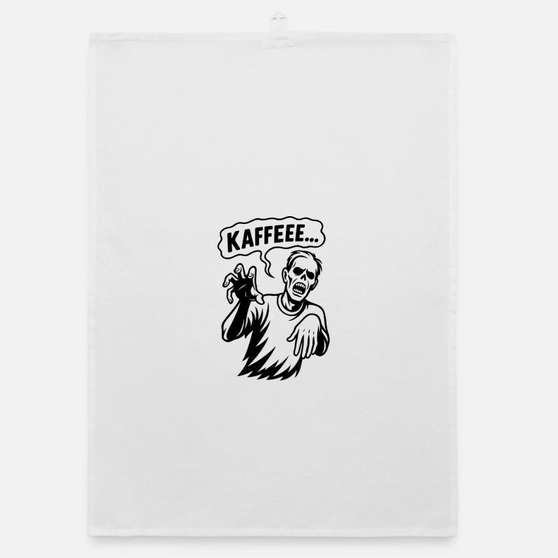 Coffee zombie Nothing works without coffee Humor Organic dish towel