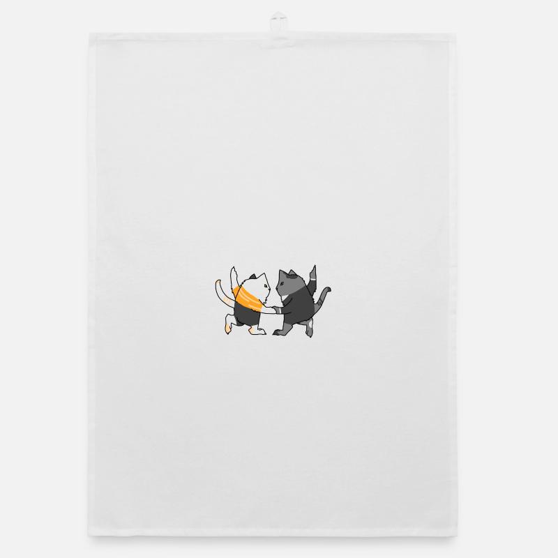 Dancing Cats Organic dish towel