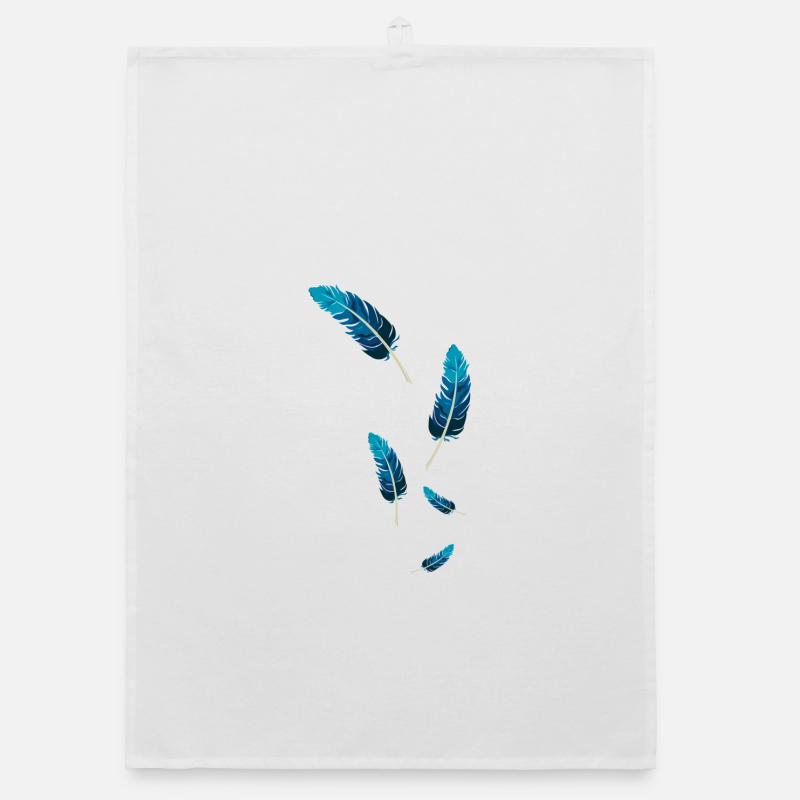 Blaue Federn Organic Geschirrtuch