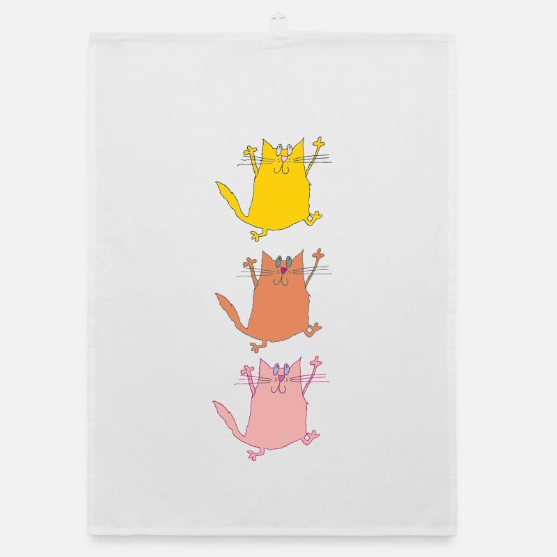 Trio de chats en danse Torchon bio