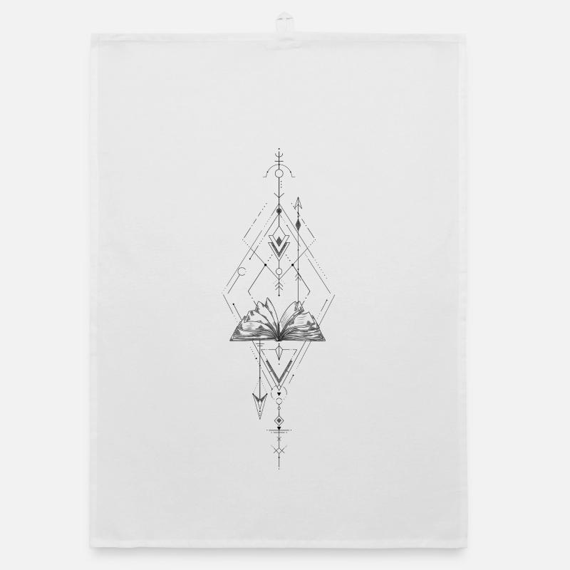 Buch Geometrie - Organic Geschirrtuch - Weiß