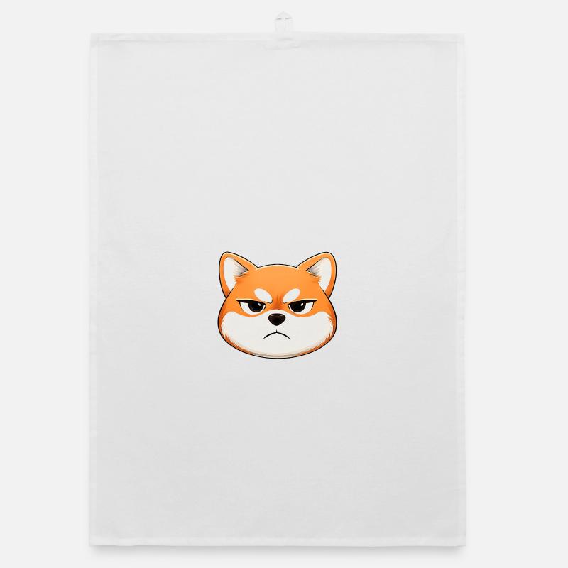 Grumpy, der Shiba Inu, der ein Gesicht zieht Organic Geschirrtuch