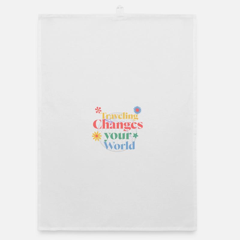 Travel changes your world Organic dish towel