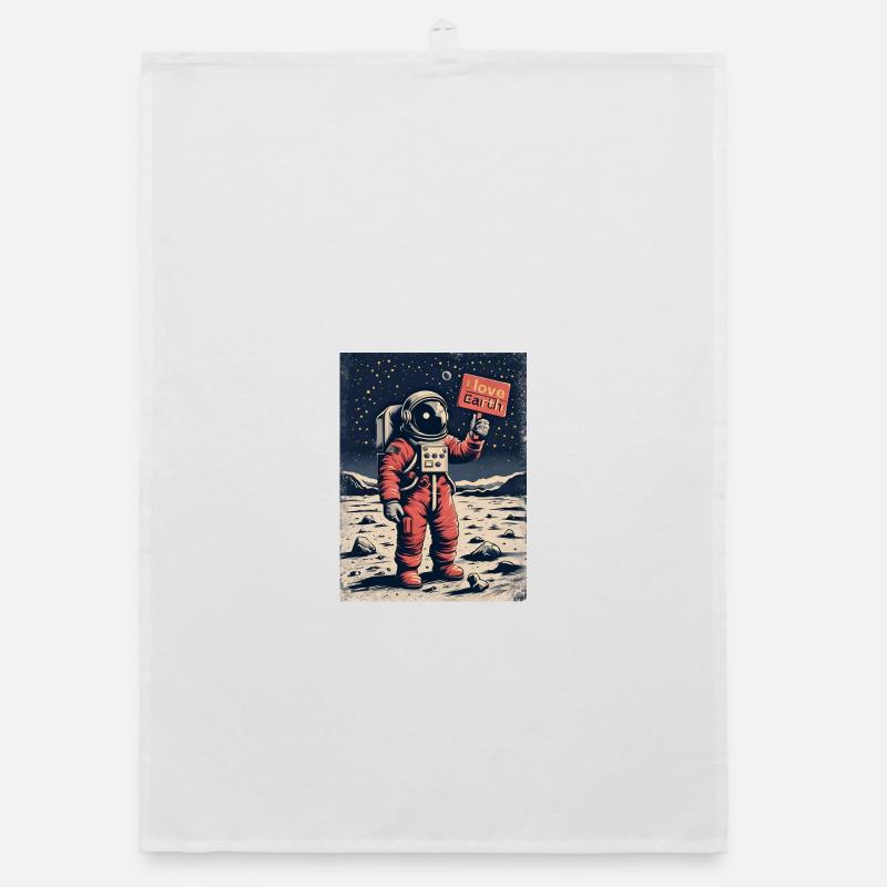 Astronaut mit Botschaft Organic Geschirrtuch