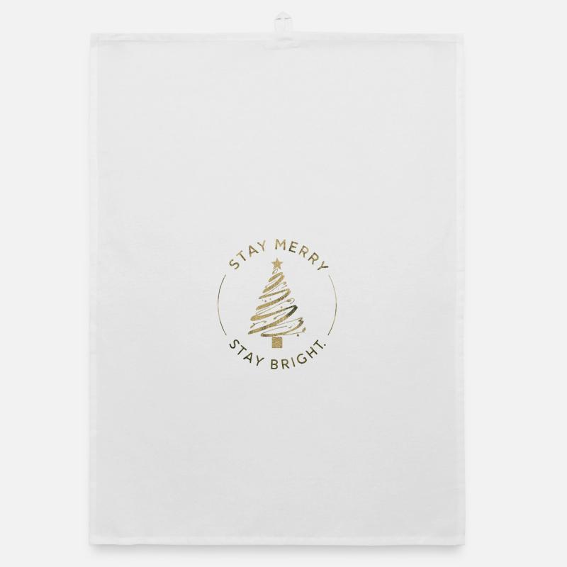 Arbre de Noël doré Graphique Torchon bio