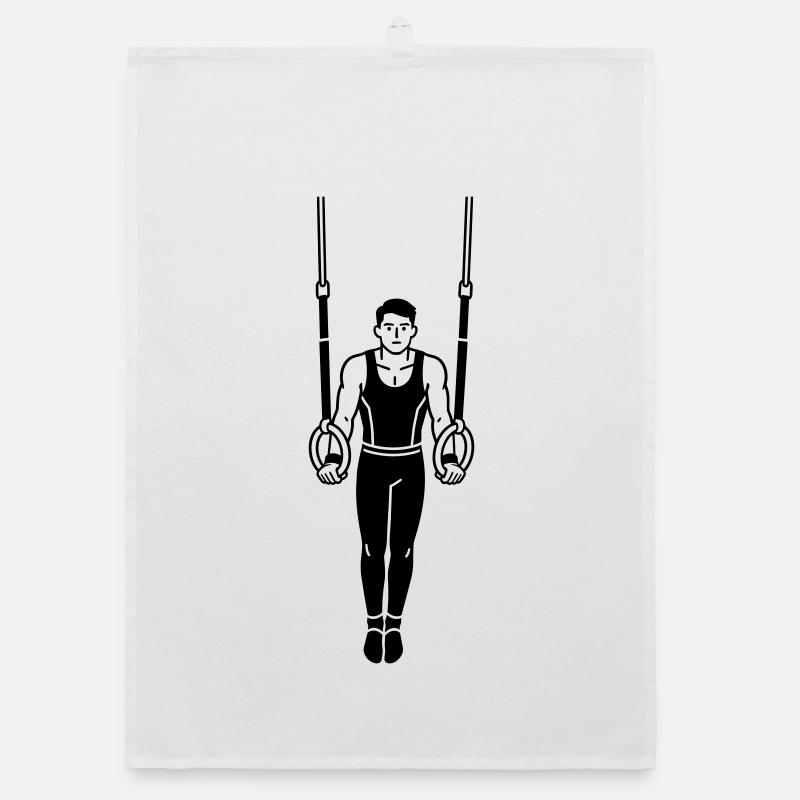 Gymnastics Rings Organic dish towel