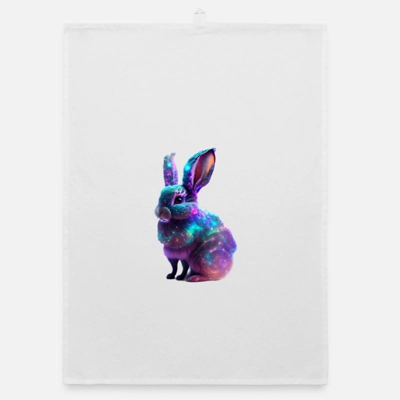 Cosmic Nebula Rabbit Organic dish towel