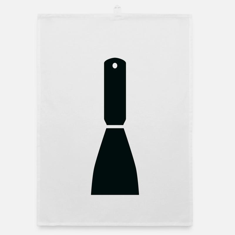 Minimalistischer Spachtel – Handwerkskunst - Organic Geschirrtuch - Weiß
