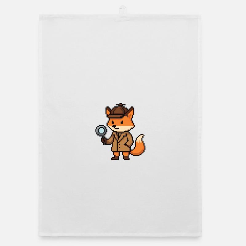 Pixel Detective Fox Design Torchon bio