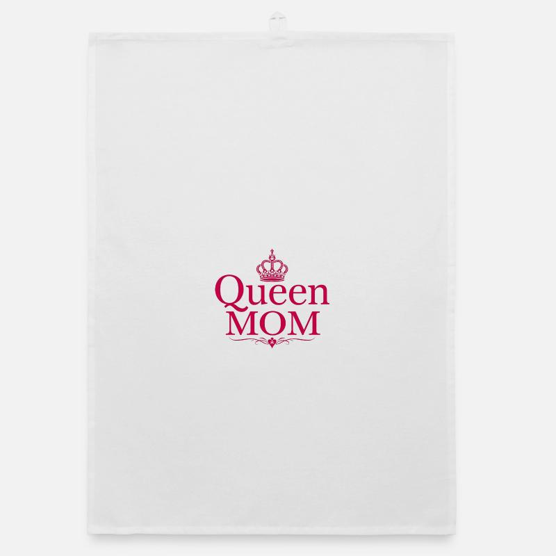Queen Mom – Stylisches Muttertags Design - Torchon bio - blanc