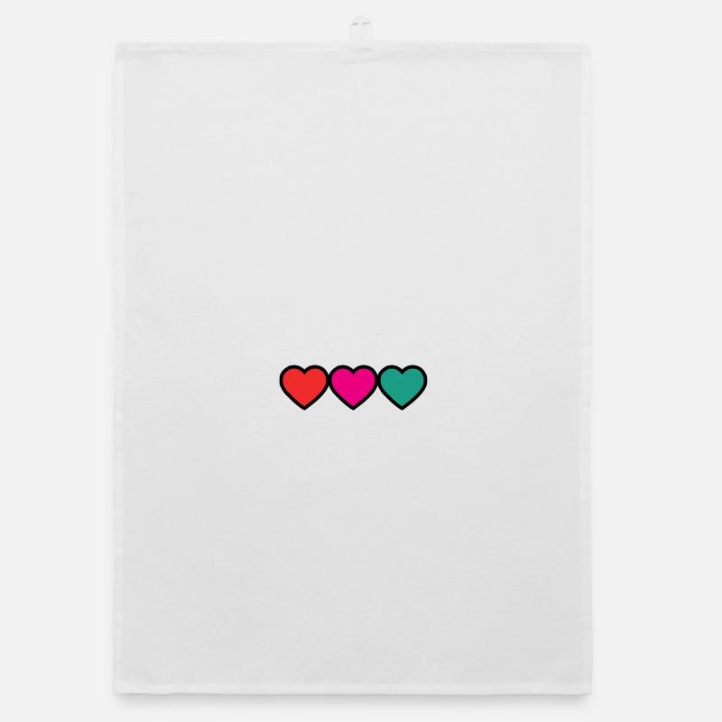 COUPLE. SAINT VALENTIN. COEUR. NOËL. JUST MARRIED. Torchon bio