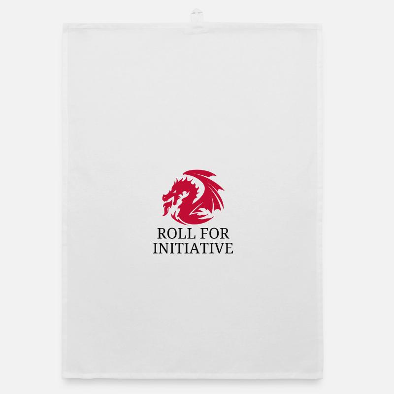 Roll For Initiative – Fire Dragon Organic dish towel