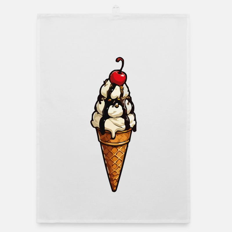 Schmelzende Eiscreme Krone im Waffel Organic dish towel