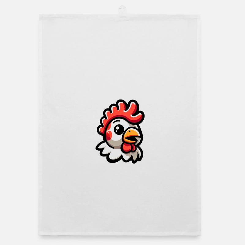 Chicken Head Comic Organic dish towel