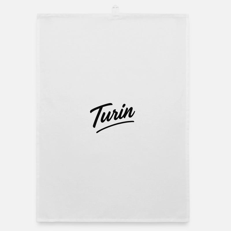 Turin Script Hand Lettering Organic dish towel