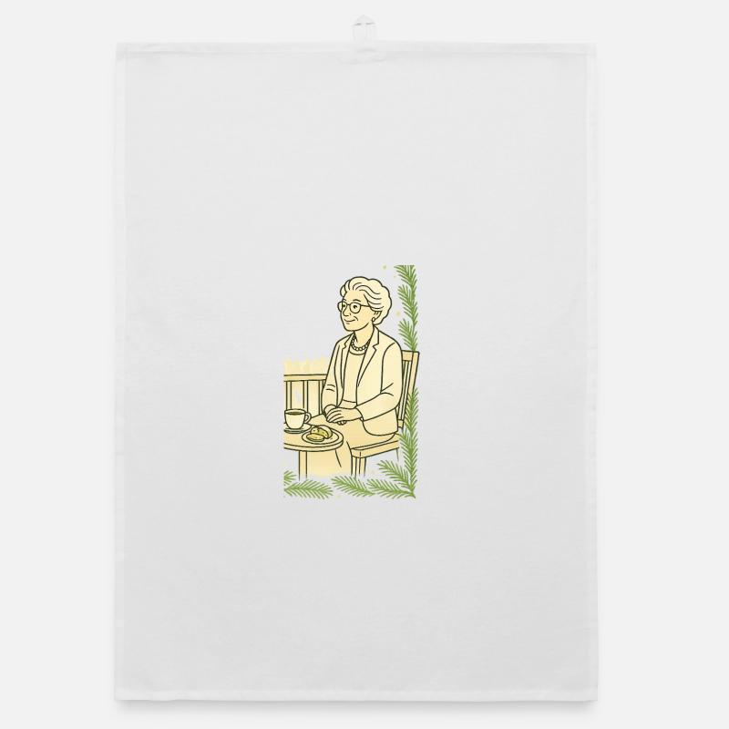 Großmutter Cafézeit am Tisch Organic Geschirrtuch