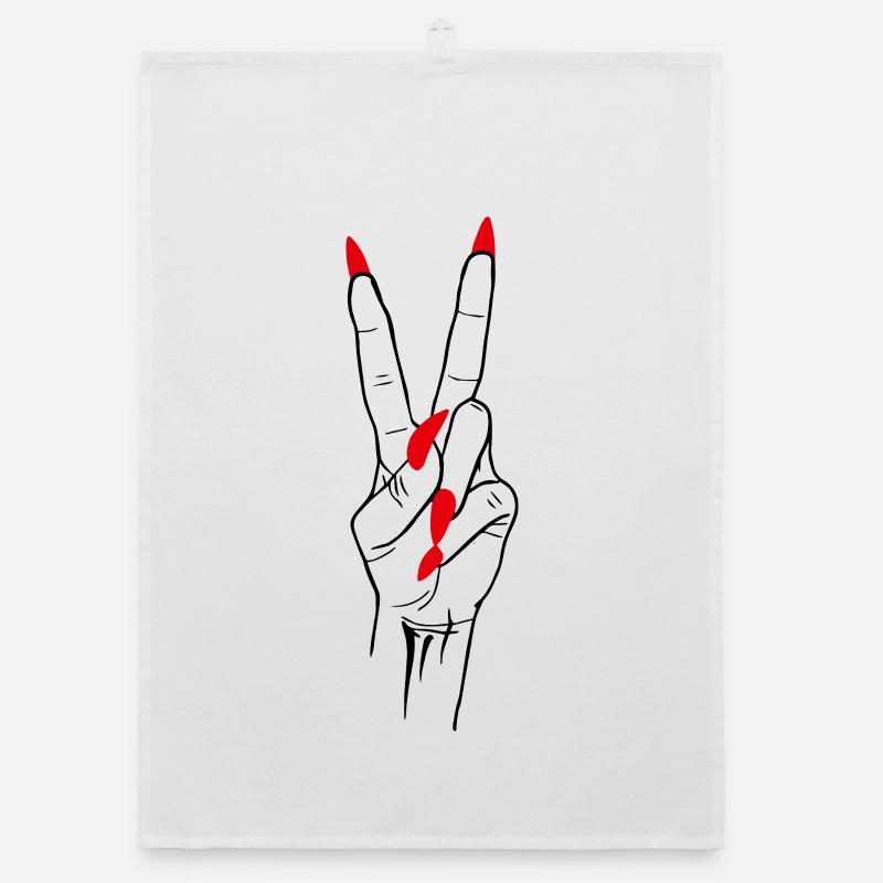 Sieg Frieden Handzeichen Organic Geschirrtuch