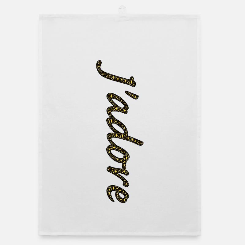 Cursive Golden Star Trail Organic dish towel