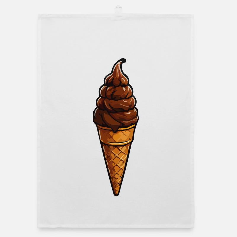 Schoko Soft-Serve Eiskegel Organic dish towel