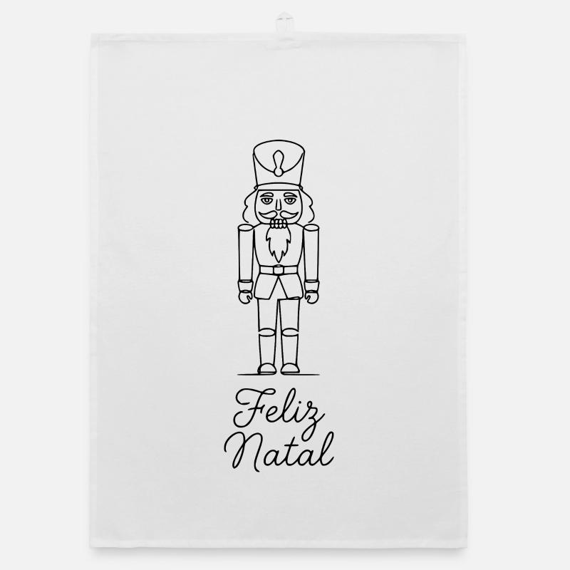 Feliz Natal Nutcracker Christmas Classic Organic dish towel