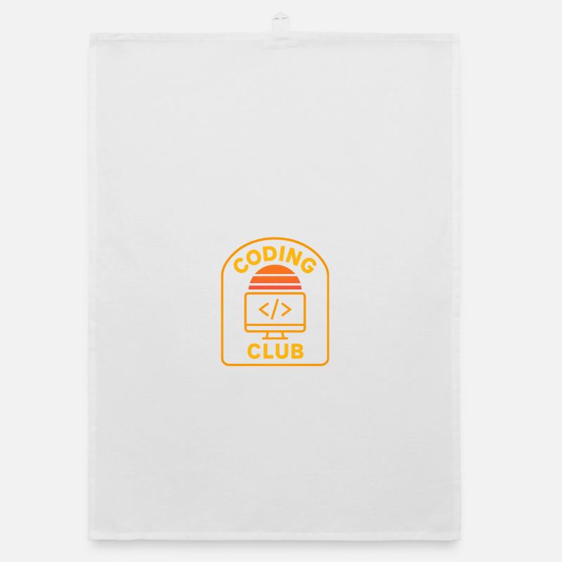 Coding Club Retro Sunrise Design Torchon bio