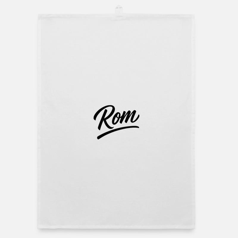 Rom Script Lettering Subline - Organic dish towel - white