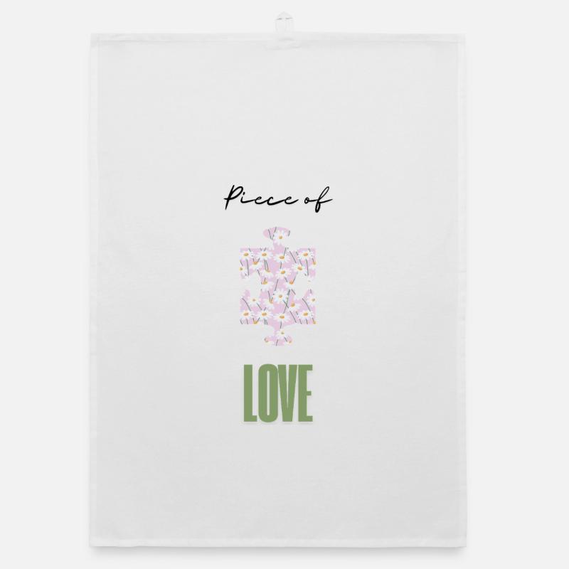 Daisy Puzzle Love Pattern Organic dish towel