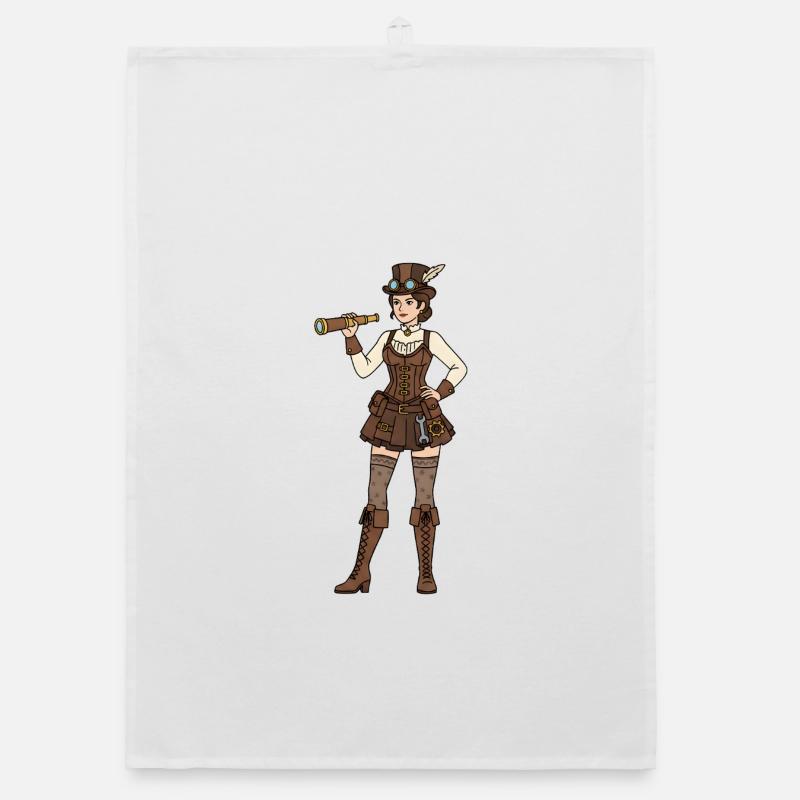 Femme Steampunk Torchon bio