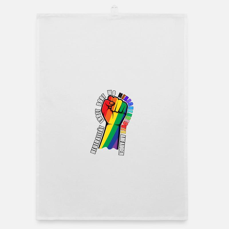 Statement Stickers Human Rights - Organic dish towel - white