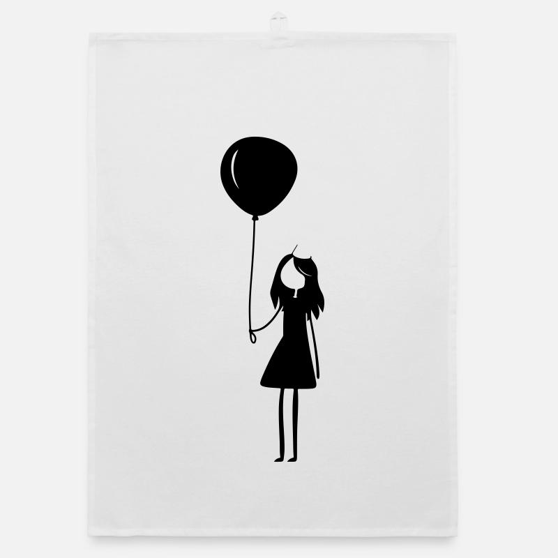 Geburtstag Ballon Mädchen Kind Organic Geschirrtuch