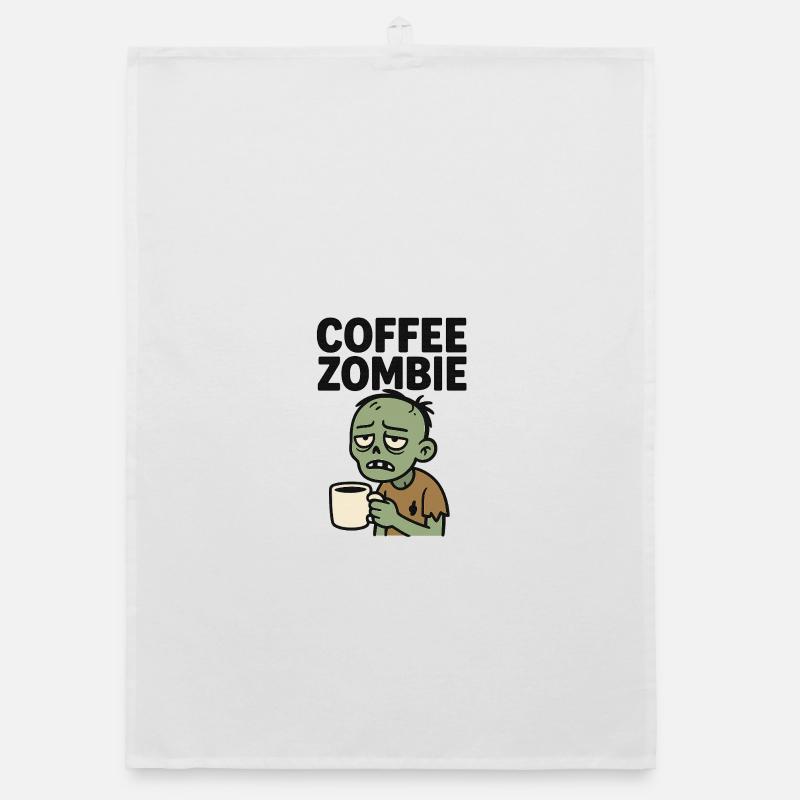 Zombie du café - Torchon bio - blanc