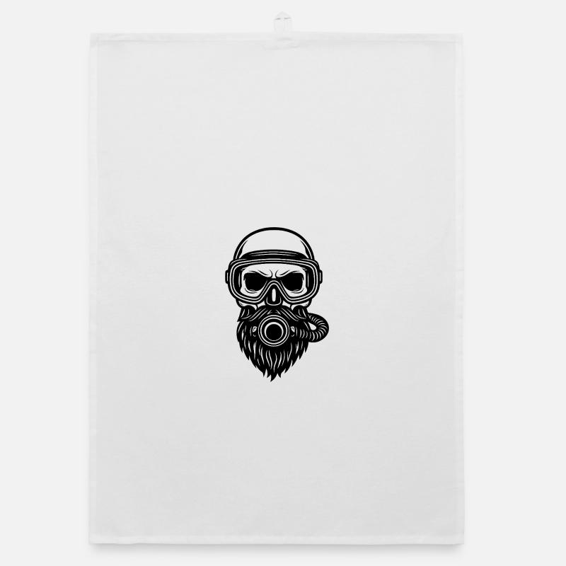Skull Diver Organic Geschirrtuch