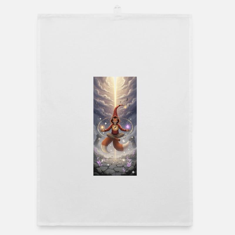 Fox Magic in the Light Path Organic dish towel