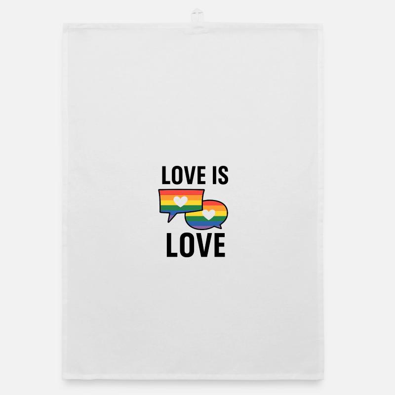 Rainbow Love Speech Bubbles Organic dish towel