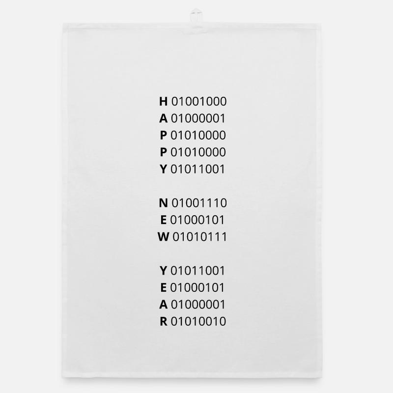 FROHES NEUES JAHR – Binärcode Organic Geschirrtuch
