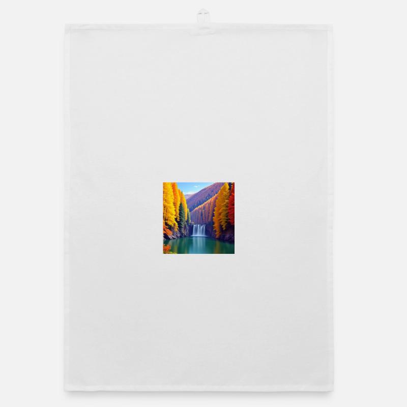 Cascade Automne Forêt Dorée Torchon bio