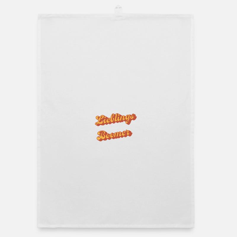 Darling Boomer Retro Script Organic dish towel