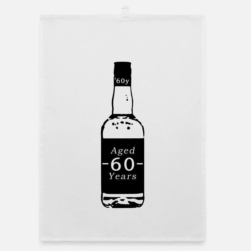60 years - whiskey Organic dish towel