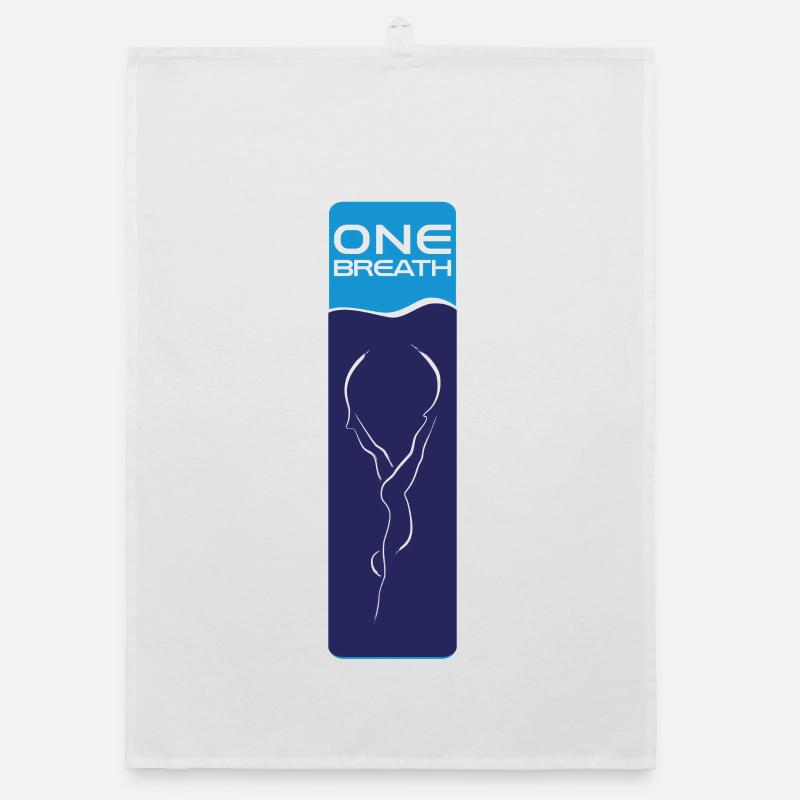 Freitauchen Emblem ONE Breath - Organic Geschirrtuch - Weiß