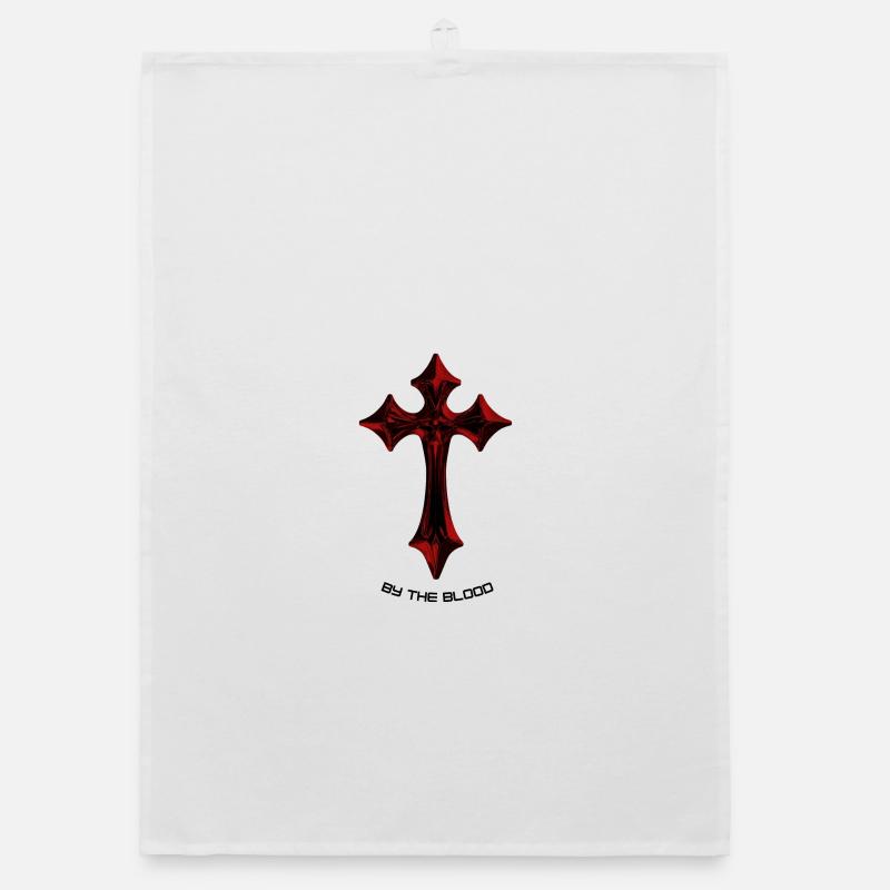 Red Gothic Cross Talisman Organic dish towel
