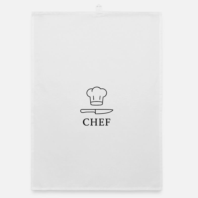 Chef Icon with Knife Organic dish towel