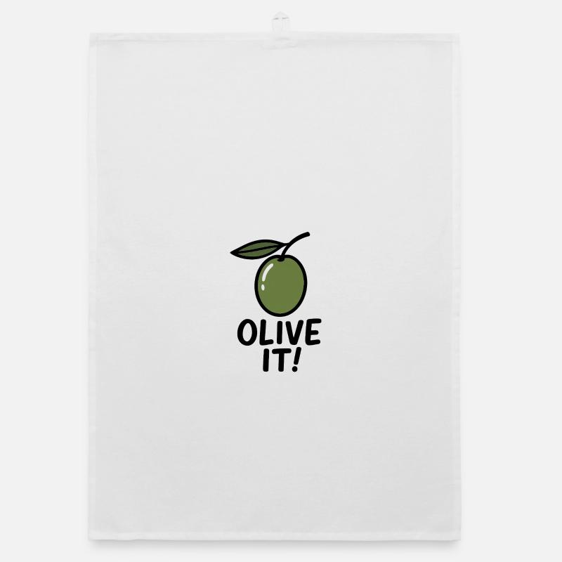 Illustration d’olive avec slogan Torchon bio