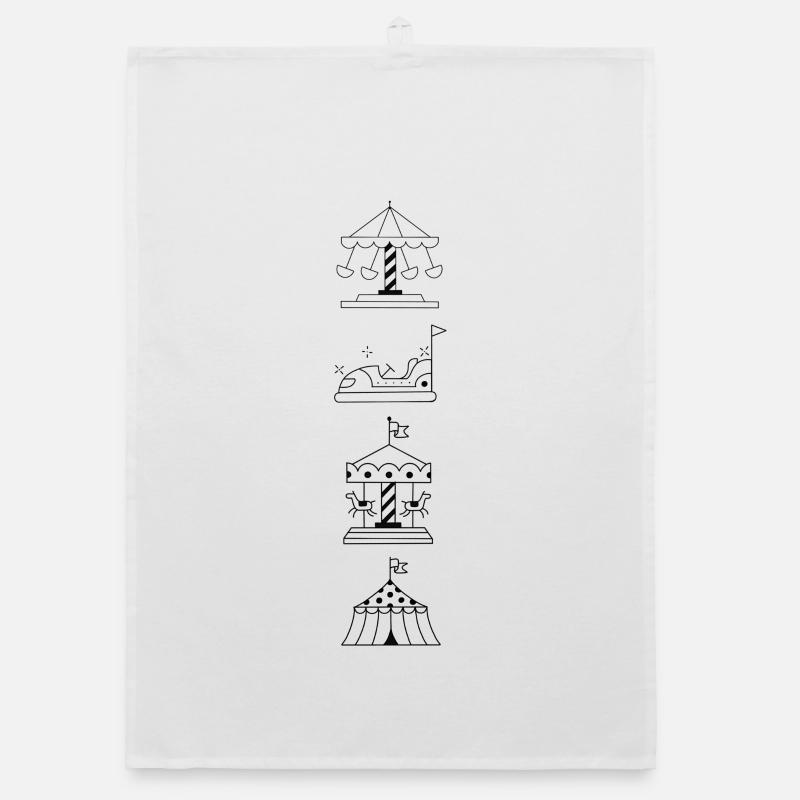 Retro Line Carousel Organic dish towel