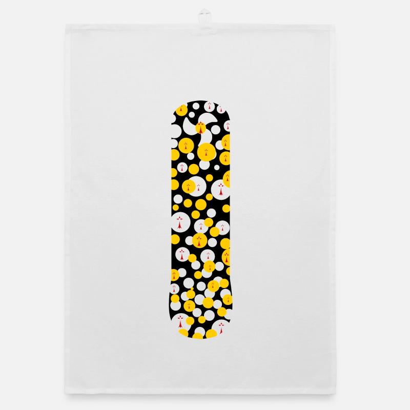 Glowing Orbs on a Black Background Organic dish towel