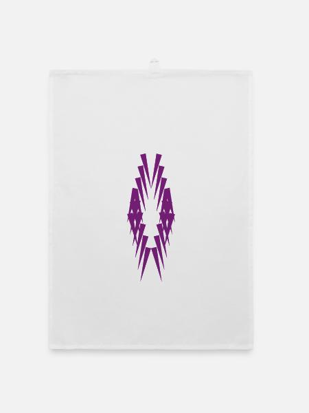 Geometrische Violettspitzen Silhouette - Organic Geschirrtuch - Weiß - Vorne